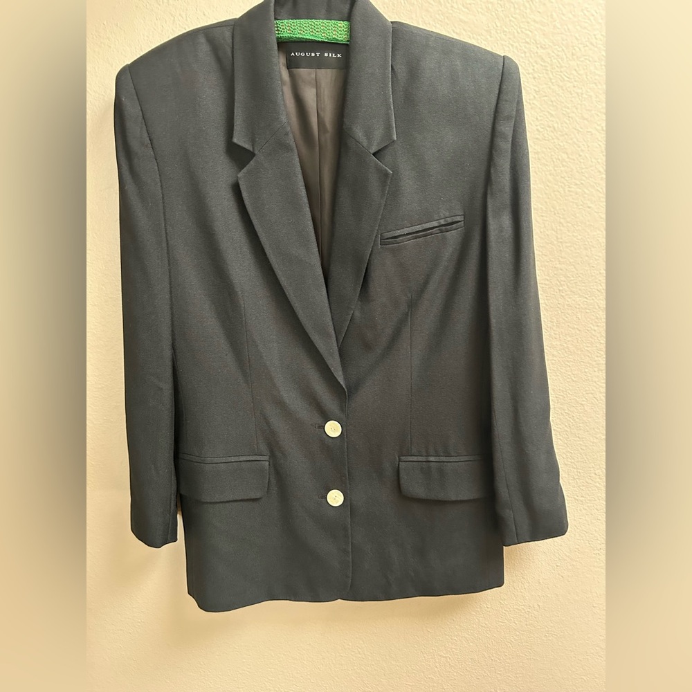 Vintage August Silk 100% Silk Blazer - Women’s Size 10/40 - Black